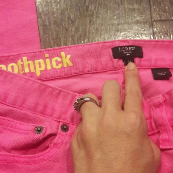 J. Crew Toothpick Skinny Ankle Denim Jeans Pink 24 - Picture 3 of 6